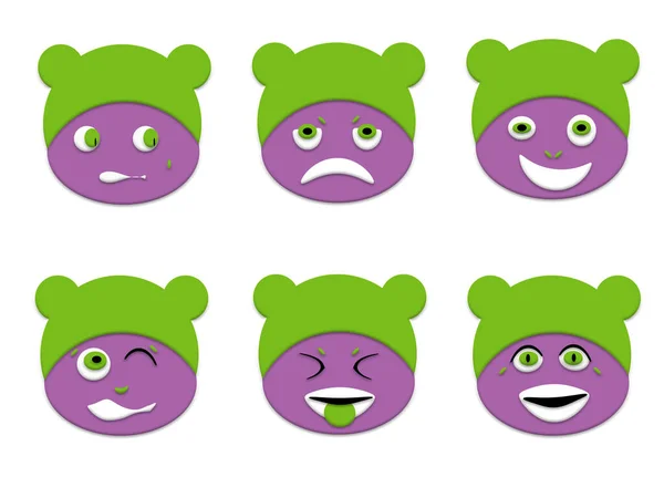 Emoticons Com Emoções Conjunto Adesivos — Fotografia de Stock