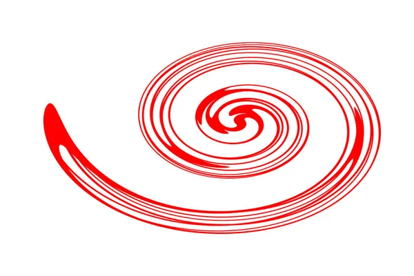 白色背景上的红涡的抽象图解 — 图库照片