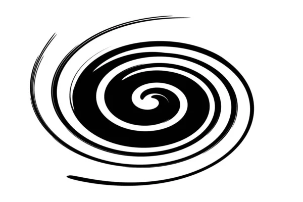 白色背景上的黑色涡旋的抽象图解 — 图库照片