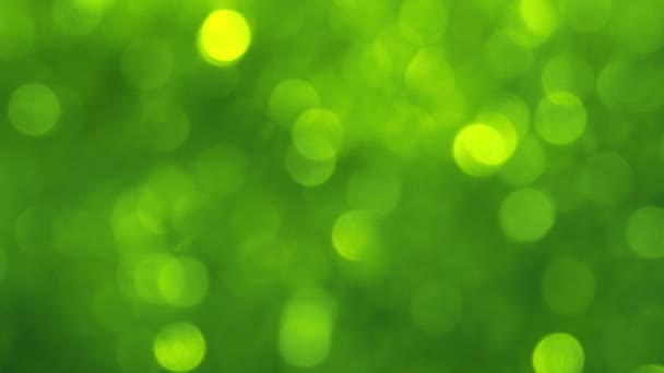 Fondo Abstracto Verde Luces Borrosas Con Efecto Bokeh — Vídeos de Stock