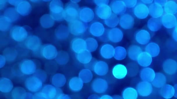 Blauer Abstrakter Hintergrund Aus Verschwommenen Lichtern Mit Bokeh Effekt — Stockvideo