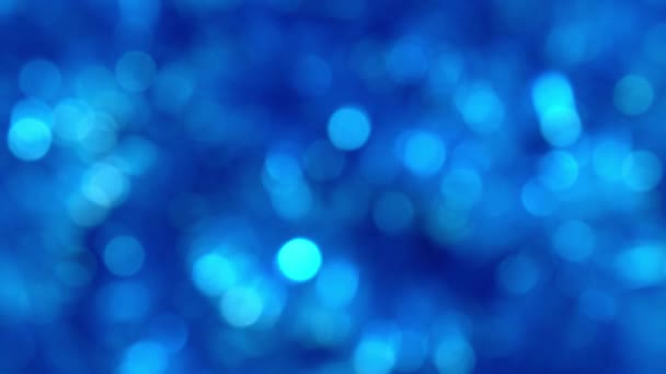 Blauer Abstrakter Hintergrund Aus Verschwommenen Lichtern Mit Bokeh Effekt — Stockvideo