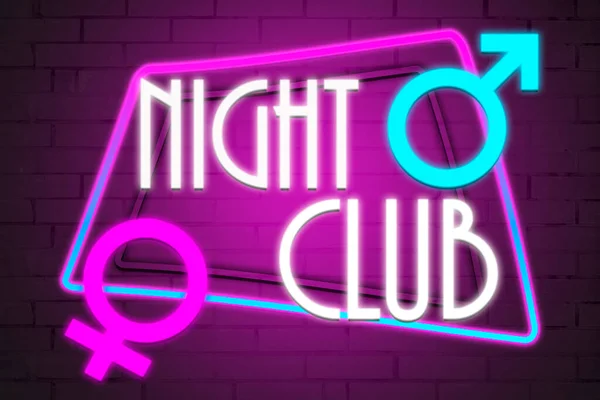 Leuchtreklame Mit Der Aufschrift Nachtclub — Stockfoto