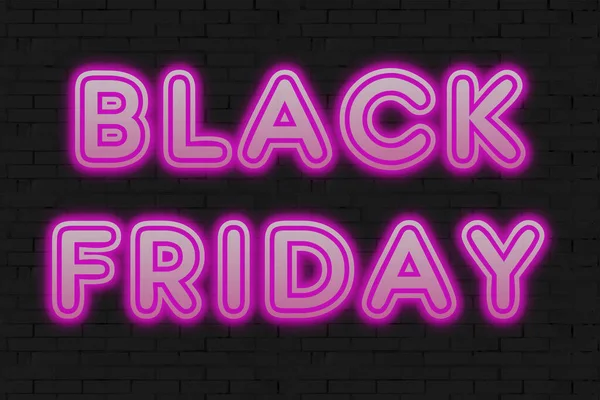 Neon Sign Inscription Black Friday Sale — Stock Photo, Image