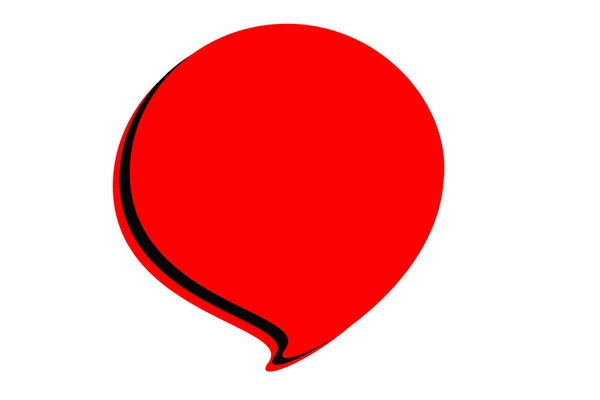 Speech Bubble Red Banner White Background — Stock Photo, Image