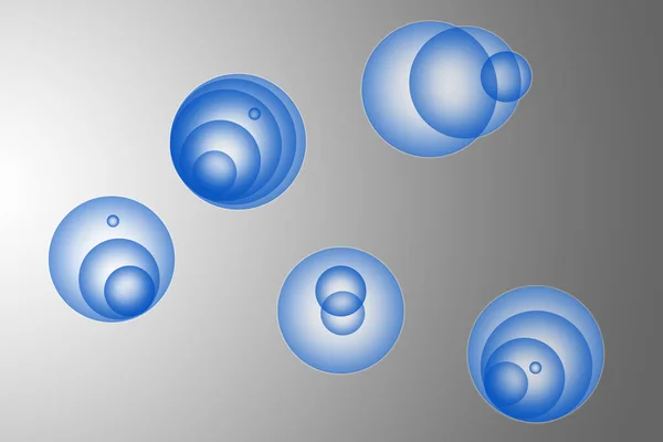 Голубые Пузыри Разной Формы Стоковая Картинка
