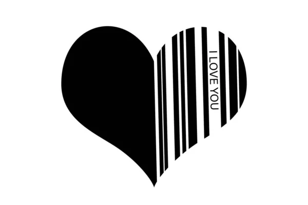 Barcode Καρδιά Λευκό Φόντο — Φωτογραφία Αρχείου