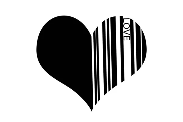Barcode Καρδιά Λευκό Φόντο — Φωτογραφία Αρχείου