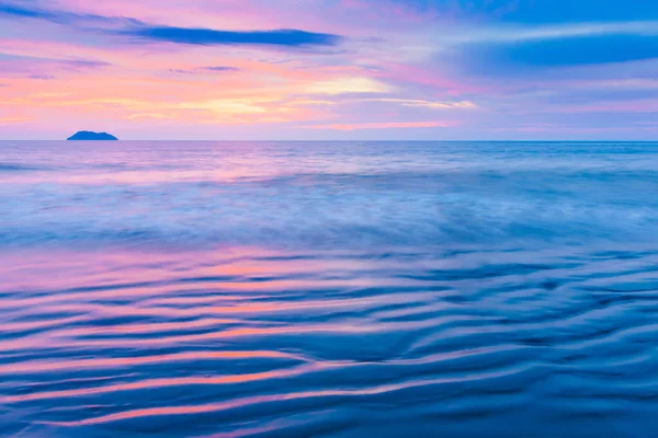 Seascape View Tropical Beach Sunset Colourful Sunset Sky Reflection Ocean — Stock Photo, Image