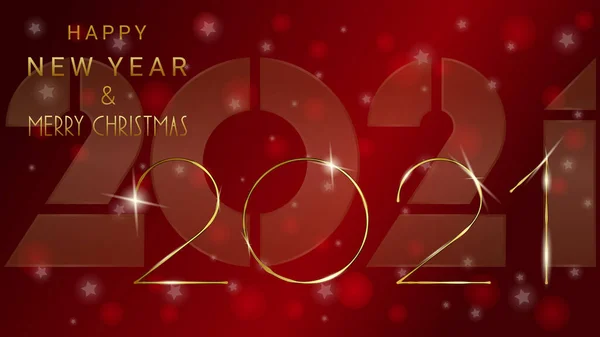 Happy new year 2021 banner.Golden Vector luxury text 2021 on a dark background — Stock Vector