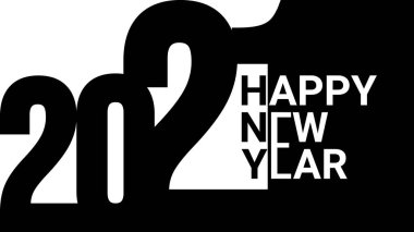 Happy new year 2021 banner in flat style. Can be used as brochure, card, banner design template.