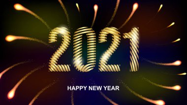 Yeni yılın kutlu olsun 2021 soyut altın rakamlardan