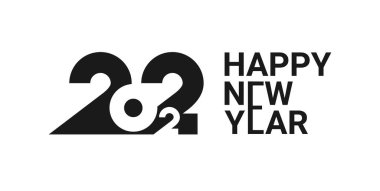 Beyaz arkaplanda izole edilmiş büyük harflerin orijinal kombinasyonunu kullanarak farklı kompozisyonların yeni yılını kutlayan yazıtların ikonu 2022. Tasarımınıza biraz özgünlük katın..