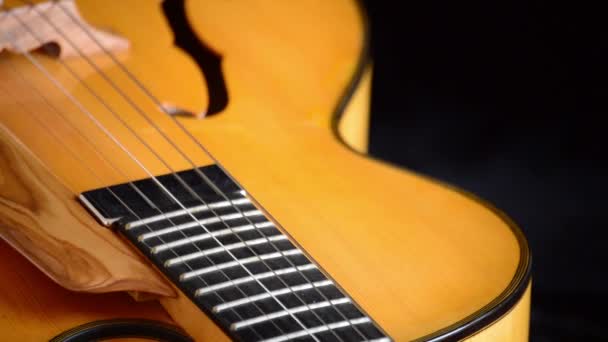 Jazz Guitarra Eléctrica Clásica Girando en Horizontal — Vídeos de Stock