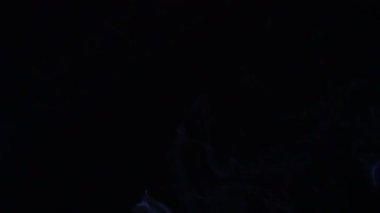 Oscilating Rüzgar siyah arka plan, duman