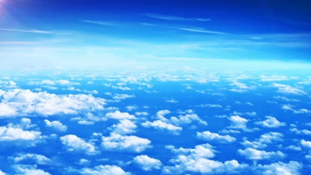 Vista aérea de las nubes que pasan del cielo — Vídeos de Stock