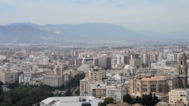 Panoramik Malaga şehir Gibralfaro Kalesi