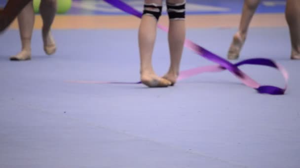 Malaga Malaga Espagne 2015 Jeunes Gymnastes Pratiquant Court Tournoi Gymnastique — Video