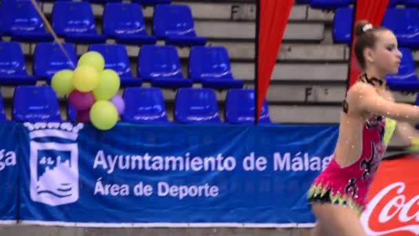 Malaga Malaga Španělsko 2015 Gymnastka Holemi Turnaj Rytmické Gymnastice — Stock video