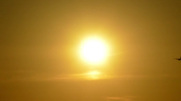 Avion volant au coucher du soleil