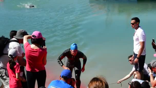 Viuela Malaga Espagne 2015 Des Nageurs Débarquent Triathlon — Video