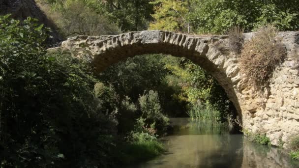 Ponte Romana Antiga Sobre Rio Alhama Granada Espanha — Vídeo de Stock