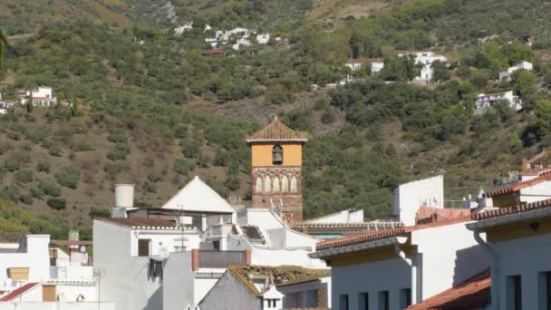 Antiga Torre Sineira Igreja Cristã Construída Sobre Minarete Árabe Archez — Vídeo de Stock