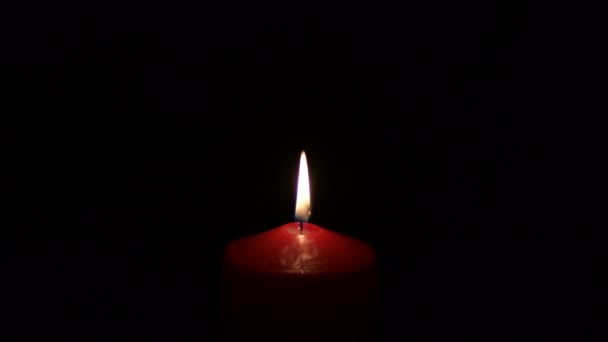 Candlelight Lighting Red Candle — Stock Video