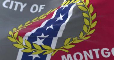 Montgomery şehir bayrağı, ABD 'de Alabama şehri veya Amerika Birleşik Devletleri - döngü