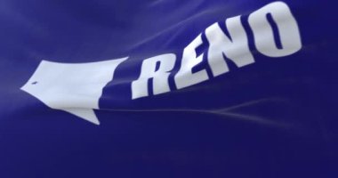 Reno şehir bayrağı, Nevada, ABD veya Amerika Birleşik Devletleri - döngü