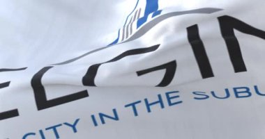 Elgin şehir bayrağı, Illinois, ABD veya Amerika Birleşik Devletleri - döngü
