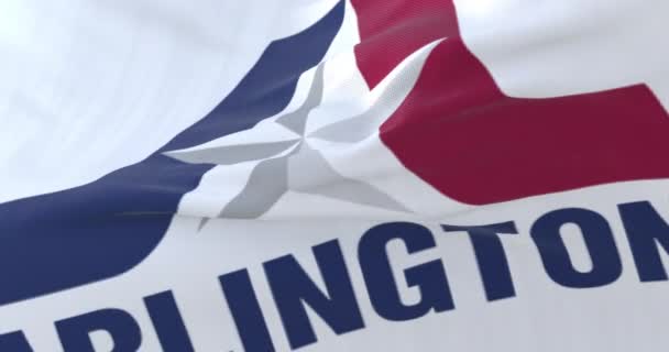 Vlajka Arlingtonu City Texas Spojené Státy Americké Loop — Stock video