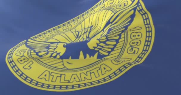 Vlag Van Atlanta Stad Georgia Verenigde Staten Van Amerika Loop — Stockvideo