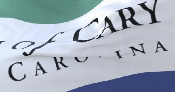 Флаг Города Кэри Северной Каролине Сша Петля — стоковое видео