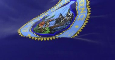 Providence şehrinin bayrağı, Rhode Island, Birleşik Devletler, rüzgarda sallanıyor, yavaş. Döngü