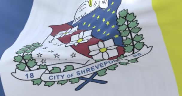 Shreveport City Flag Luisiana Estados Unidos América Slow Loop — Vídeos de Stock
