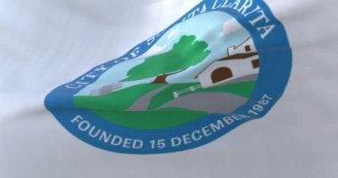 Santa Clarita bayrağı, California şehri, Amerika Birleşik Devletleri, yavaş döngü