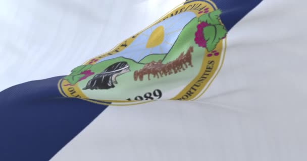 Flagga Temecula Kalifornien Amerikas Förenta Stater Långsam Loop — Stockvideo