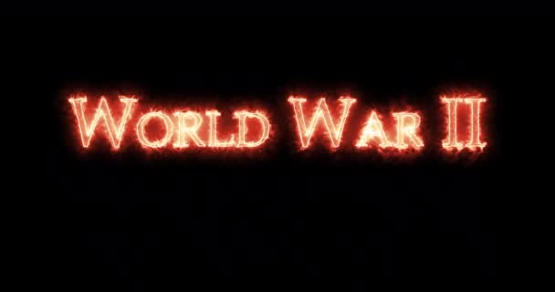 Segunda Guerra Mundial Escrita Com Fogo Laço — Vídeo de Stock