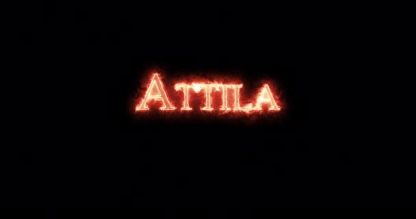 Attila Written Fire Loop — Stock Video