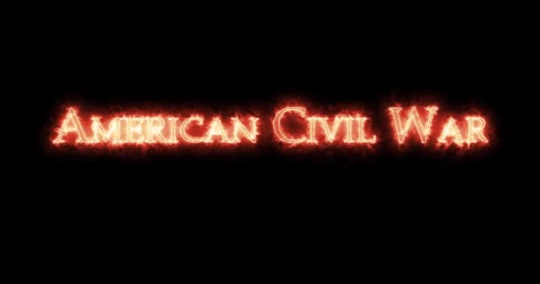 Guerra Civil Americana Escrita Con Fuego Bucle — Vídeo de stock