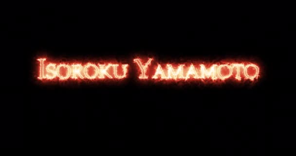 Isoroku Yamamoto Written Fire Loop — Stock Video