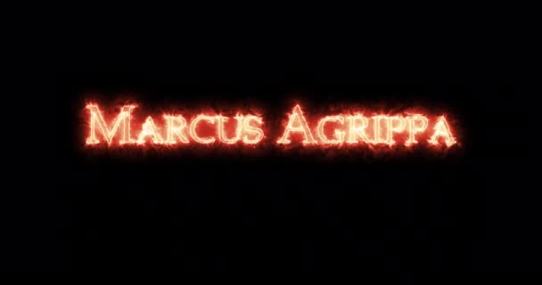 Marcus Agrippa Written Fire Loop — Stock Video