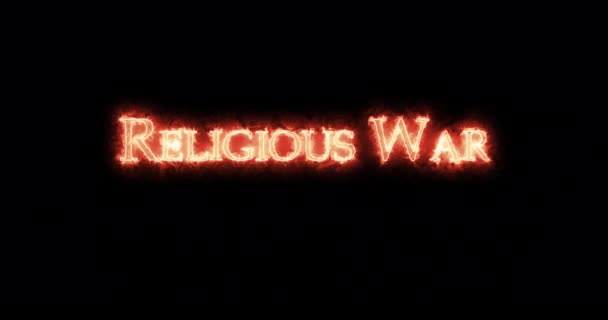 Religiöst Krig Skrivet Med Eld Ögla — Stockvideo