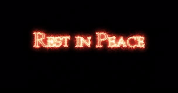 Descanse Paz Escrito Com Fogo Laço — Vídeo de Stock