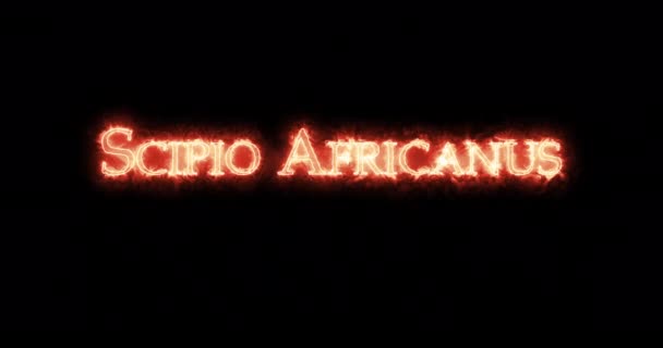 Scipione Africano Scritto Con Fuoco Ciclo — Video Stock