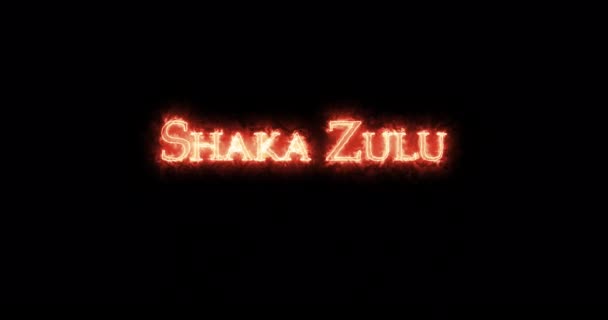 Shaka Zulu Written Fire Loop — Stock Video