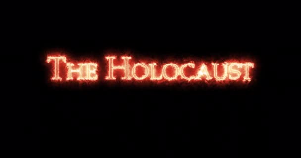 Holocaust Written Fire Loop — Stock Video