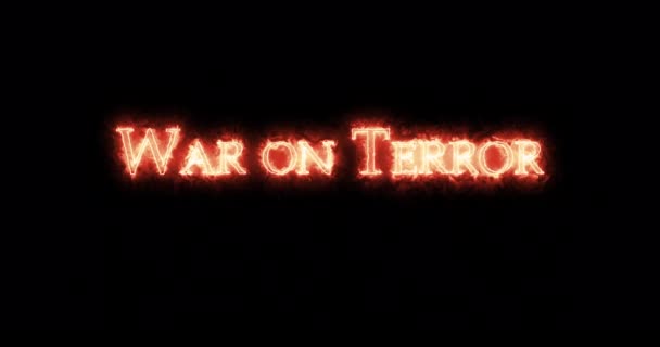 Krig Mot Terror Skrivet Med Eld Ögla — Stockvideo