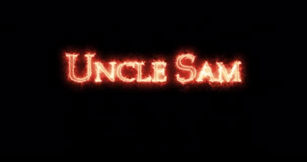 Uncle Sam Schreef Met Vuur Lijn — Stockvideo